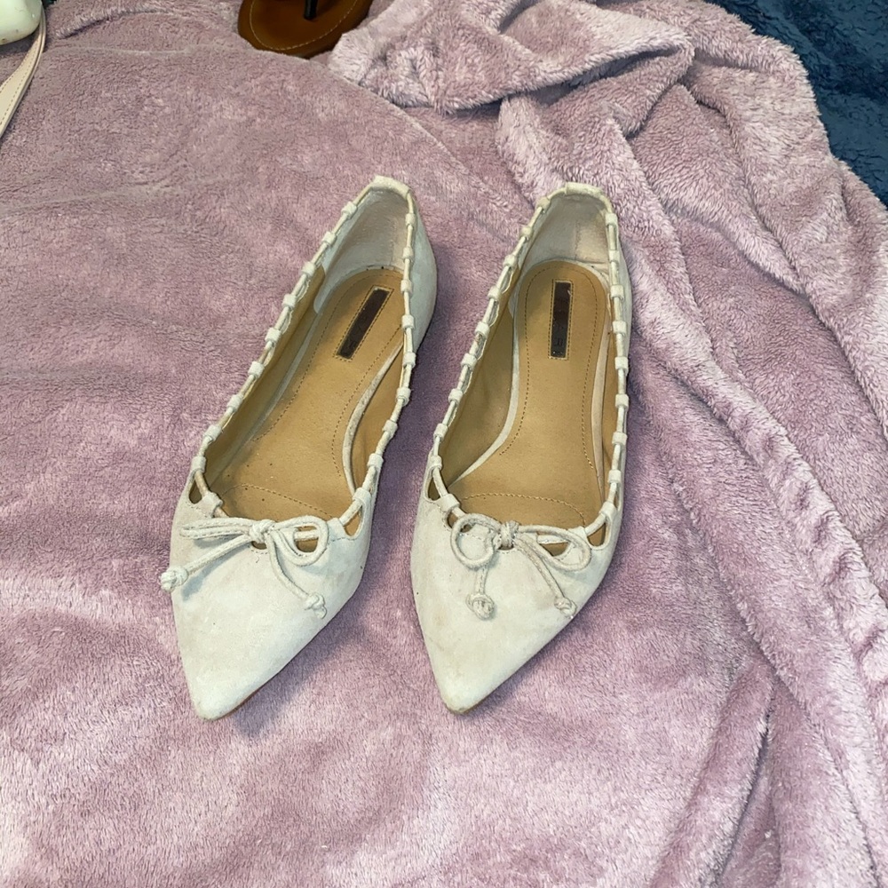 Suede tan flats